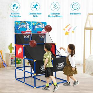 Costway Kids Dual Shot Basketball Arcade Game with 4 Balls Pump Easy Quick Assembling Gift SP37889