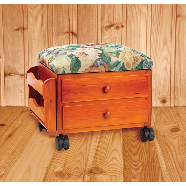 Tapestry Wood Storage Foot Rest