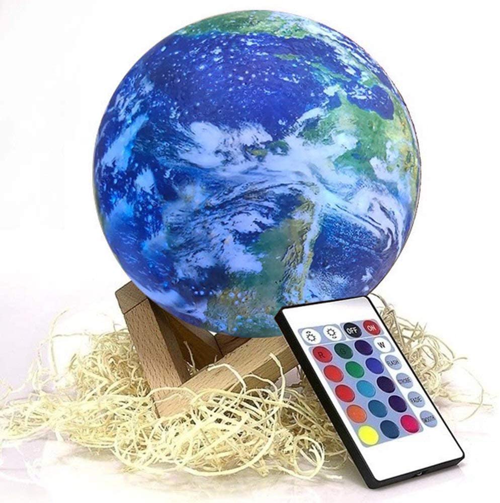 Kid Universe Earth toy outer space bedroom 3D Globe Touch Lamp remote 8 in.