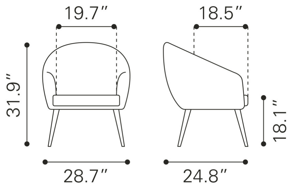 Max Accent Chair Gray   Modern   Armchairs And Accent Chairs   by Sideboards and Things  Houzz