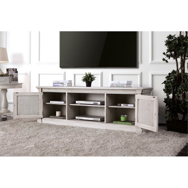 Vallie Cottage Wood 72 inch Tv Stand In Antique White Furniture Of America