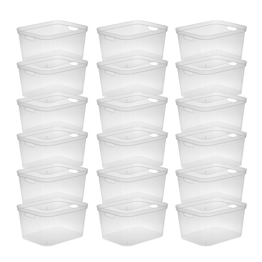 Sterilite 8.25x12.25x15 In Storage Bin w/ Carry Through Handles  Clear (6 Pack)