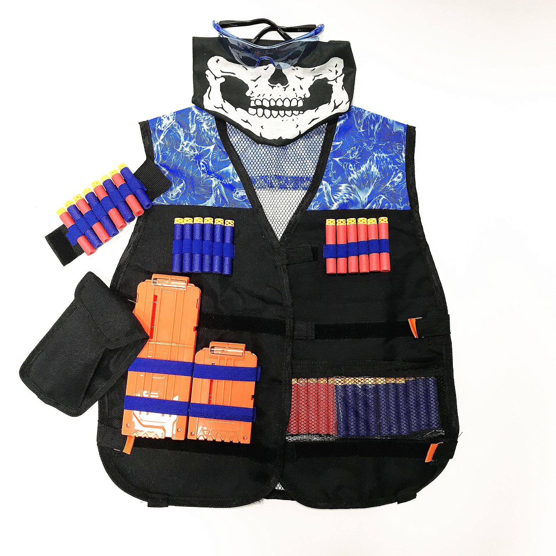 Born Pretty Kids Tactical Vest Kit For Nerf Guns Series With Refill Darts Reload Clips Mask Wrist Band And Protective Glasses Outdoor Toys