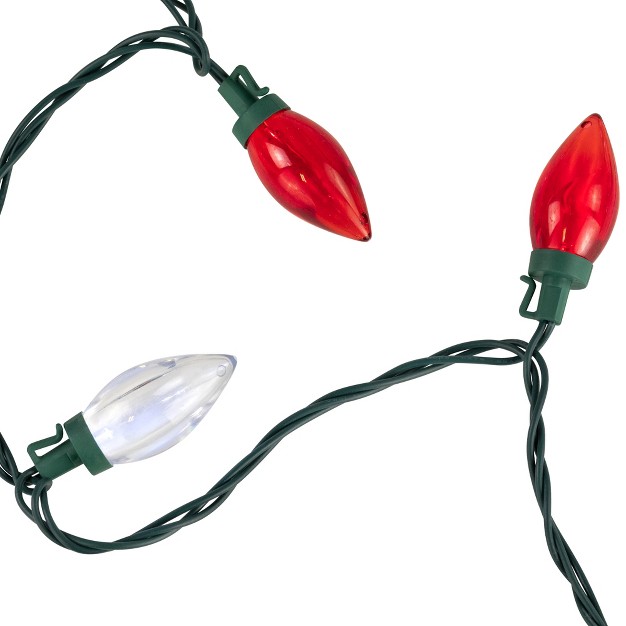 Northlight 25ct Red And Pure White Led C9 Christmas Lights 16ft Green Wire