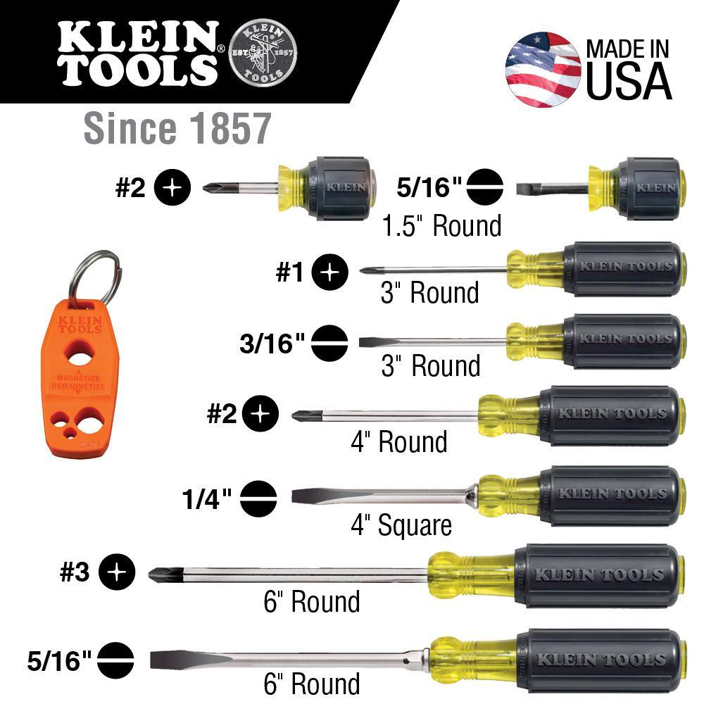 Klein Tools Screwdriver and Nut Driver Tool Set With Magnetizer 16-Piece 80021