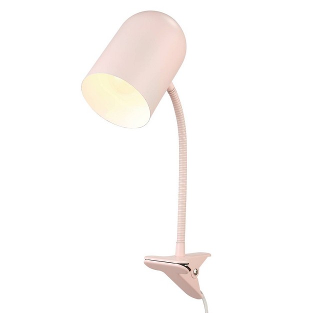 Carter Clip arm Desk Lamp With Adjustable Gooseneck Matte Pink Globe Electric