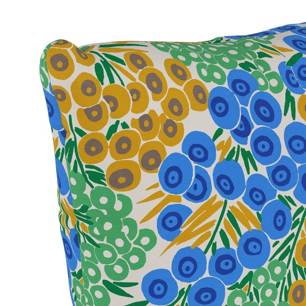 Skyline Furniture Square Outdoor Throw Pillow Loiret Blue Citrine