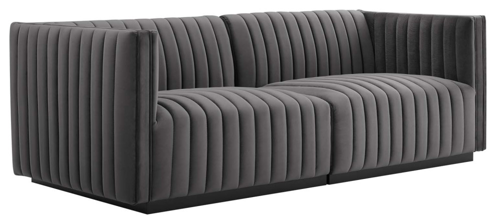 Conjure Channel Tufted Velvet Loveseat   Transitional   Loveseats   by Modway  Houzz