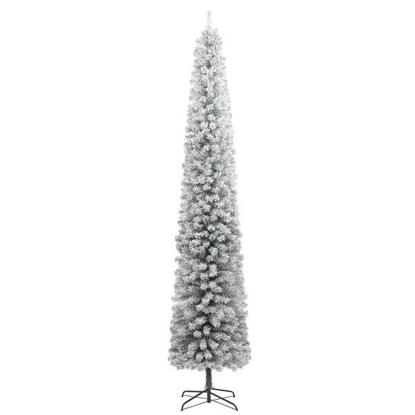 vidaXL Christmas Tree Decoration Artificial Slim Tree with Stand Green PVC