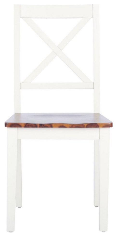 Pixie X Back Dining Chair  Set of 2  White/Natural   Transitional   Dining Chairs   by Rustic Home Furniture Deco  Houzz