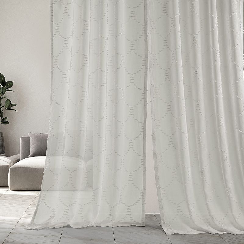 EFF Marseille Shell Patterned Sheer Curtain