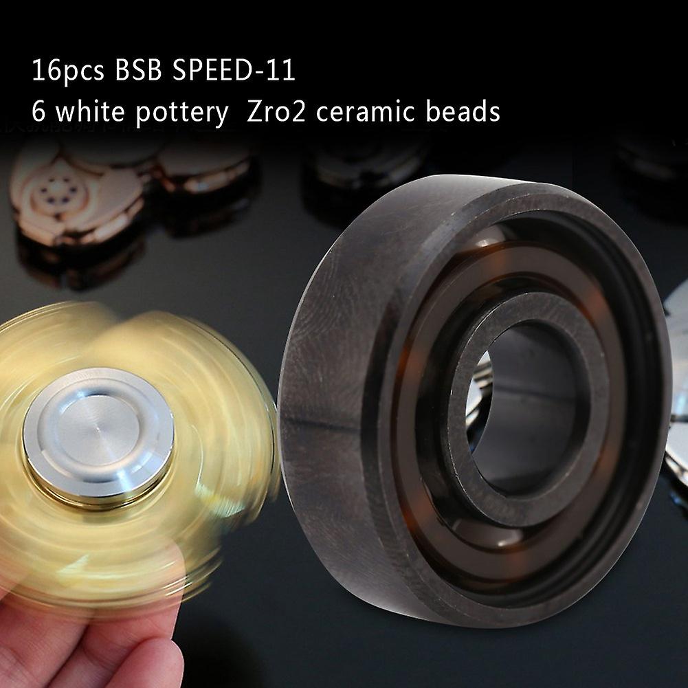 16pcs Set Inline Roller Skate High Speed 608 Bearings Single Side Shield Ceramic Balls