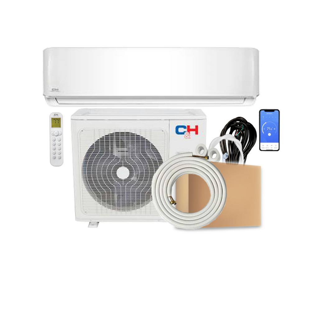 COOPER  HUNTER Sophia 12000 BTU 1 Ton Ductless Mini Split Air Conditioner with Heat Pump and 16 ft. Install Kit 115-Volt CH-12SPH-115CH-12SPH115VO-R