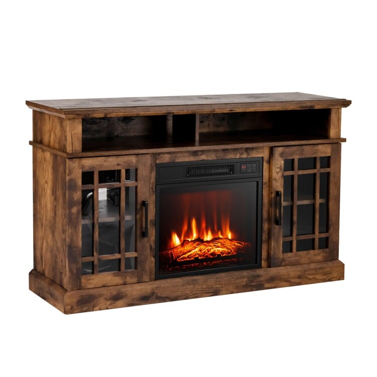 48 Inch Electric Fireplace TV Stand with Cabinets for TVs Up to 50 Inch   48\