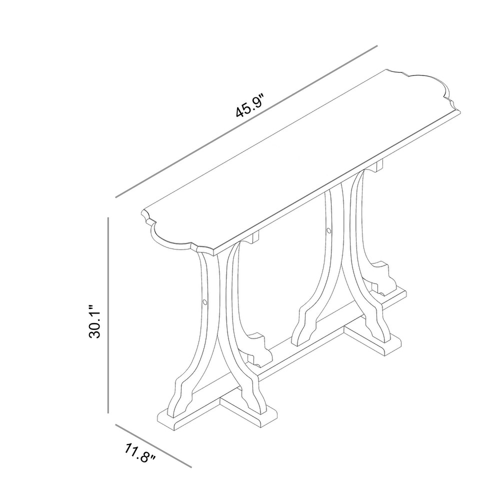 GALANO Doynton 45.9 in. Oval Solid Wood Console Table