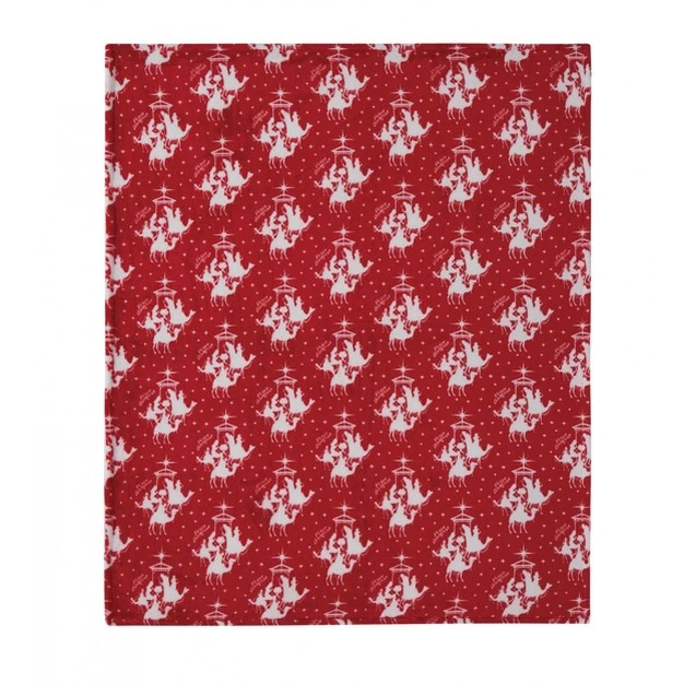 Holiday Living Red Christmas Three Kings Plush Accent Throw Blanket 50 In W X 60 In L