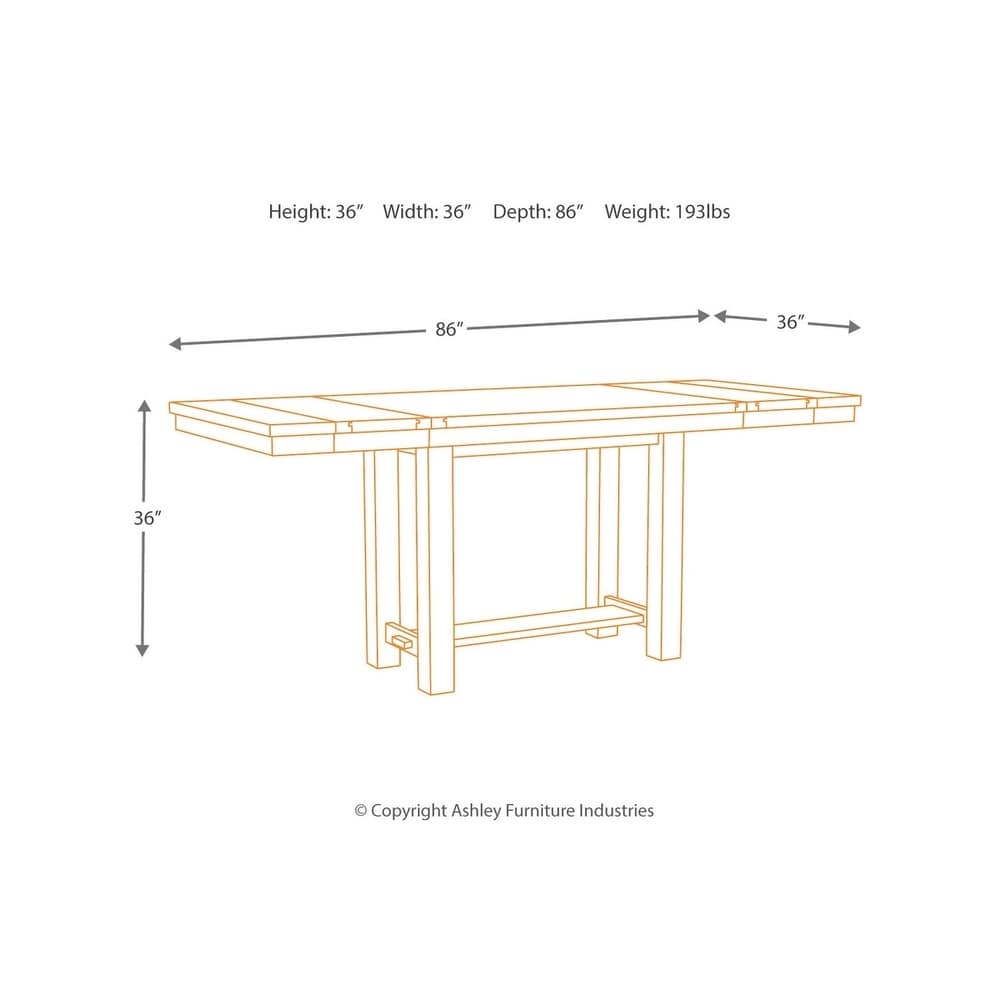 Moriville Counter Height Extension Table   Grayish Brown