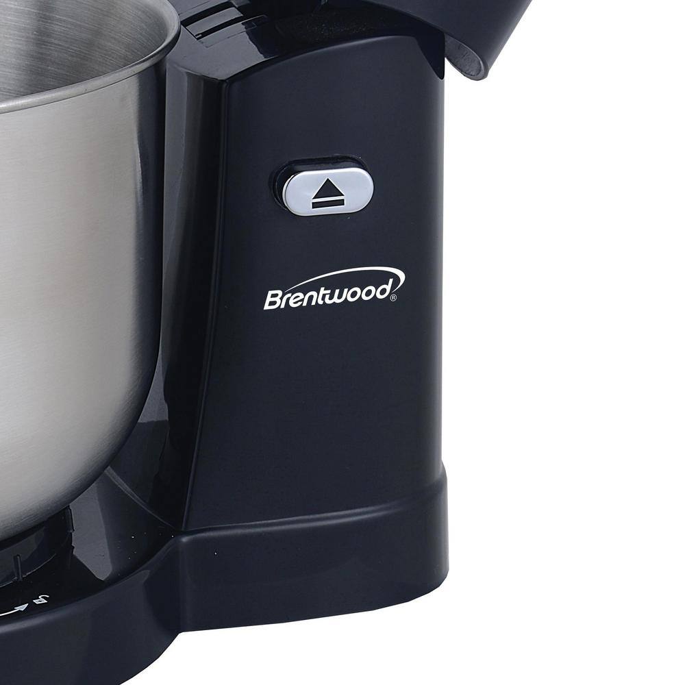 Brentwood Appliances 3 Qt. 5-Speed Black with Stainless Steel Mixing Bowl Stand Mixer SM-1162BK