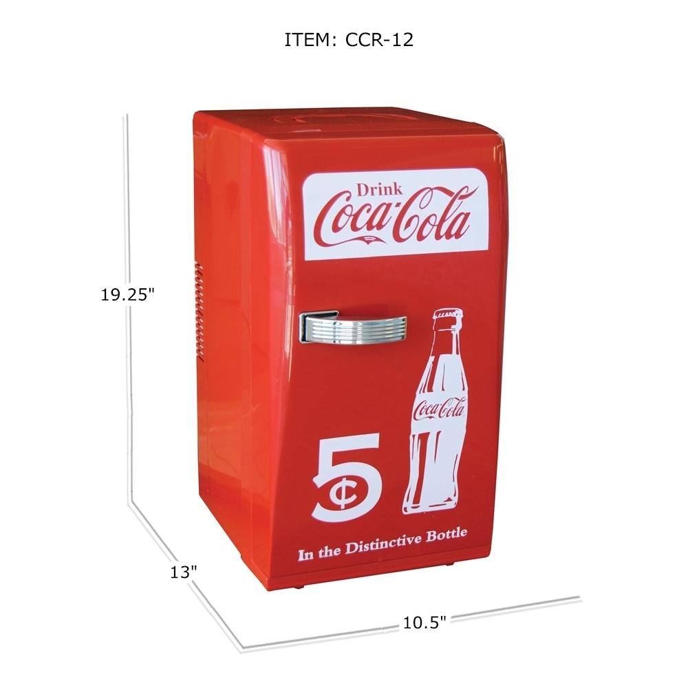 Coca-Cola Coca-Cola Retro 18 Can Mini Fridge 22L (23 qt.) ACDC Portable Cooler Includes 12V and AC Cords CCR-12