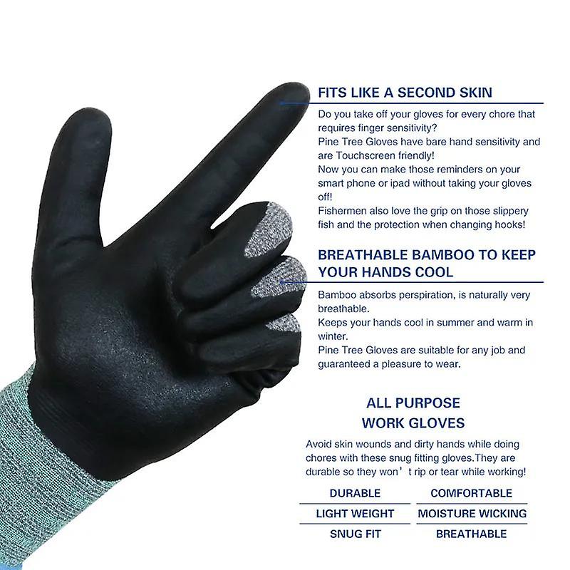 Gmg - Touchscreen Work Gloves， Safety Gloves For Fishing， Gardening， Mechanics， For Women And Men， Nitrile  3 Pairs W12691499