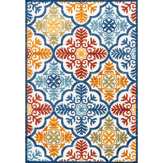 Lucena Modern Medallion High low Indoor outdoor Area Rug Jonathan Y