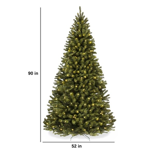 PreLit Artificial Spruce Christmas Tree w/ Foldable Metal Base