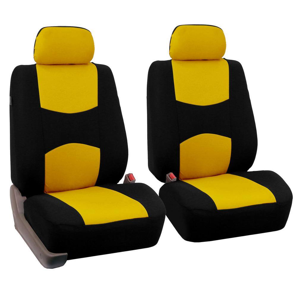 FH Group Flat Cloth 43 in. x 23 in. x 1 in. Full Set Seat Covers DMFB050YLW114