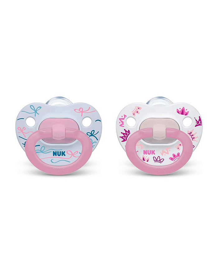 NUK Orthodontic Pacifiers， 18-36 Month， Pink， 2 Pack