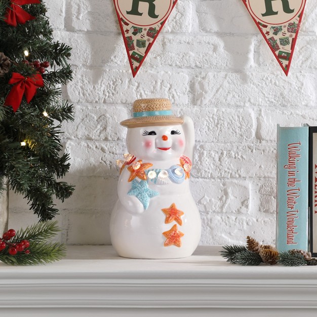 Ceramic Beach Snowman