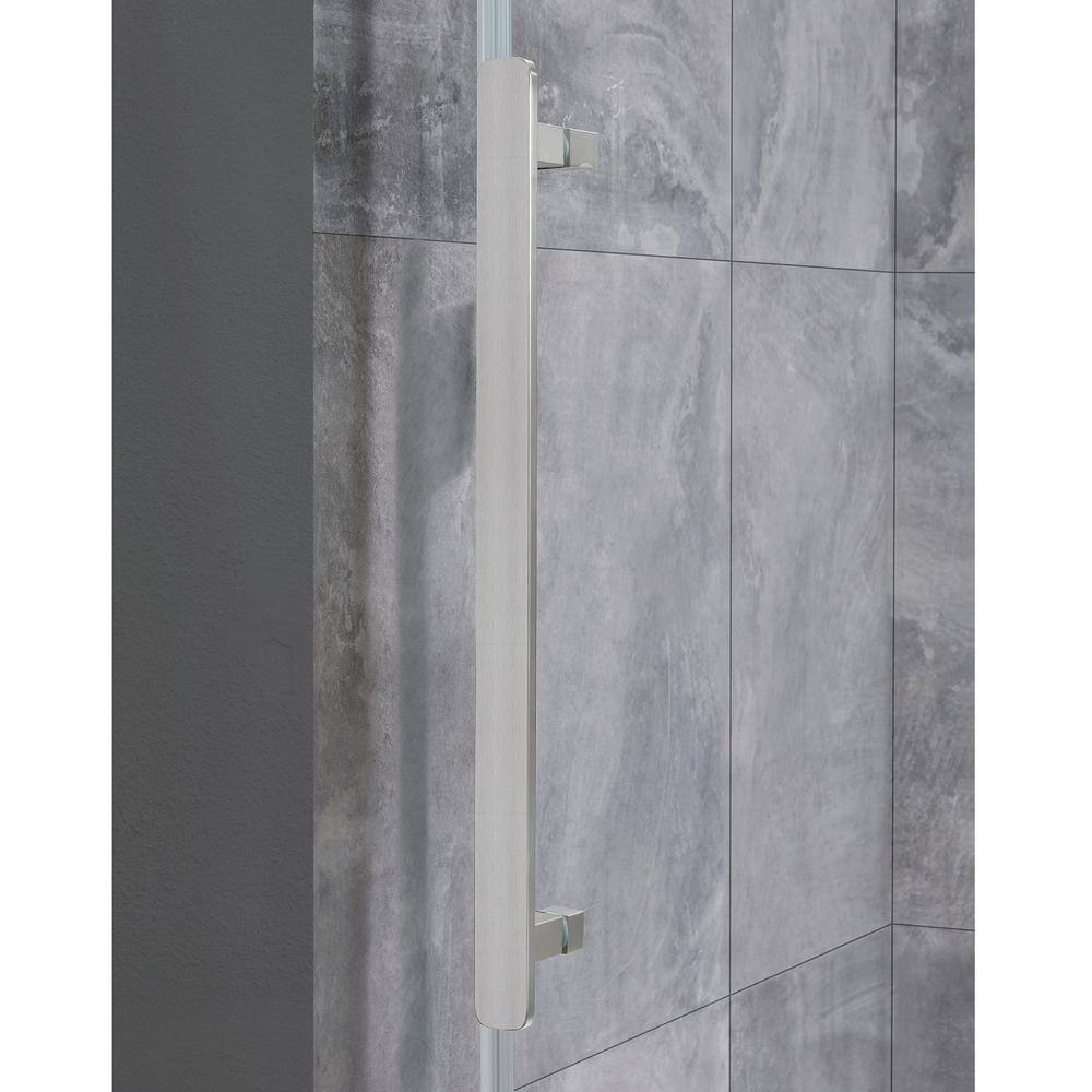 Glacier Bay Tidal 58.19 in. W x 78.74 in. H Sliding Semi Frameless Shower Door in Nickel GBSH154