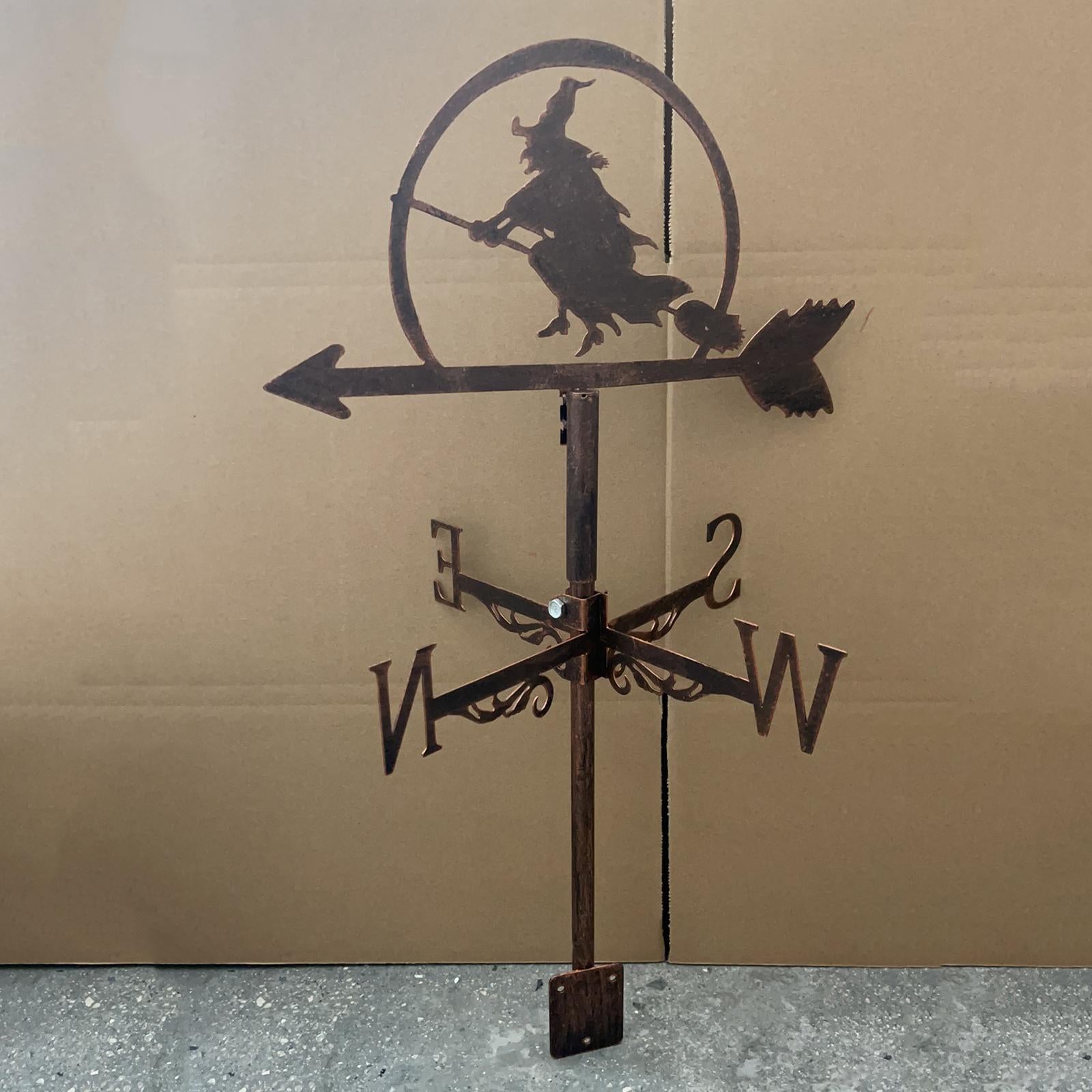 Stainless Weathervane Fence Mount Weather Vane Garden Scene Stake