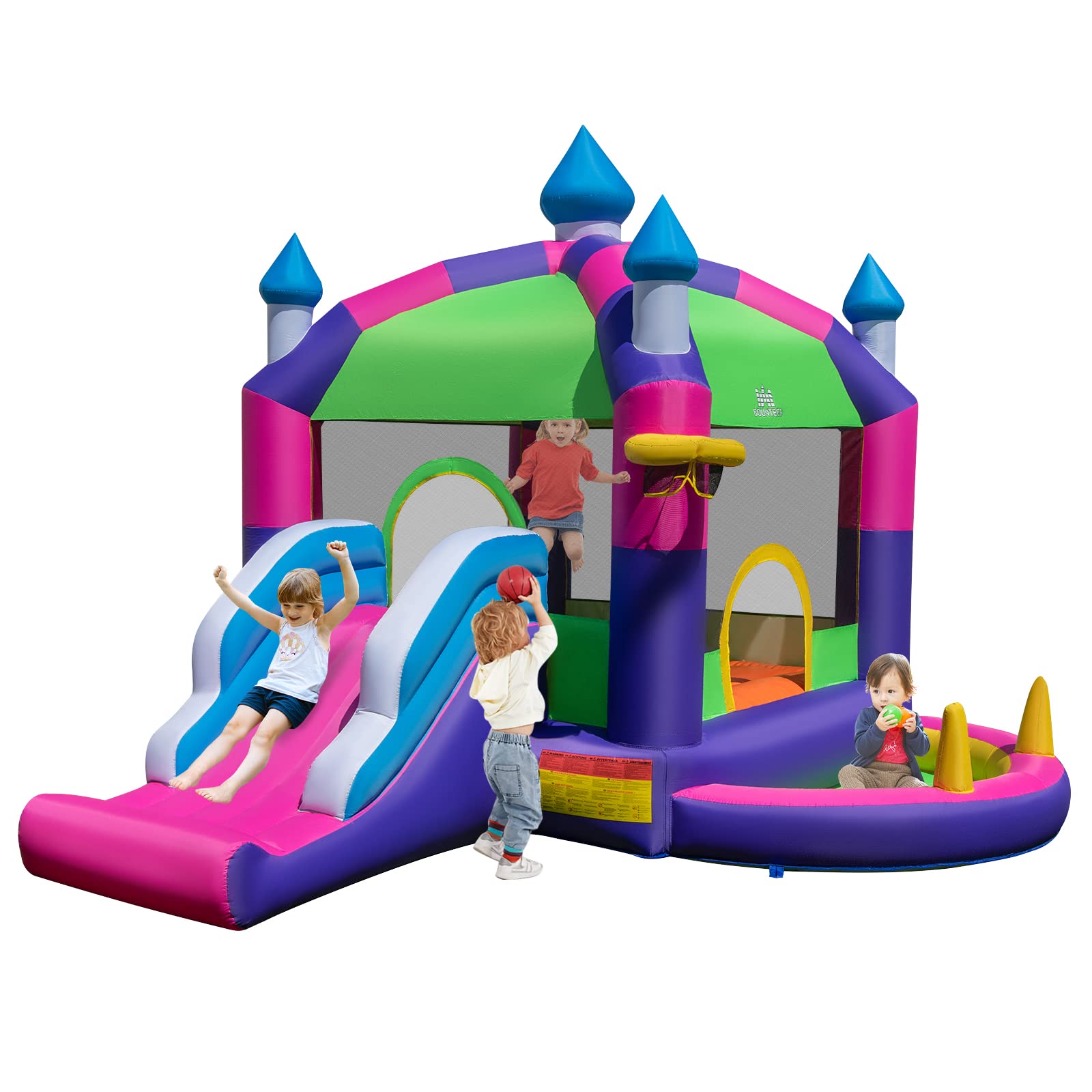 BOUNTECH Inflatable Bounce House with Canopy Overhead Cover