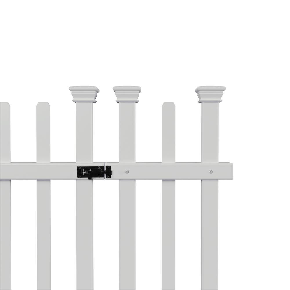 Zippity Outdoor Products 4.7 ft. x 3.4 ft. White Vinyl Burbank Fence Gate ZP19071