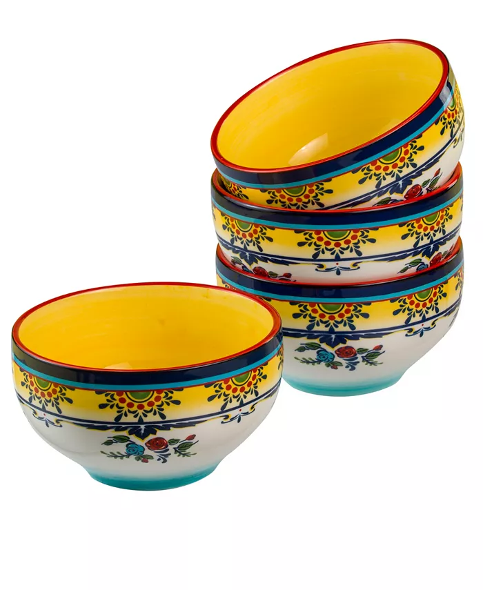 Euro Ceramica Zanzibar 4 Piece All Purpose Bowl Set Service For 4