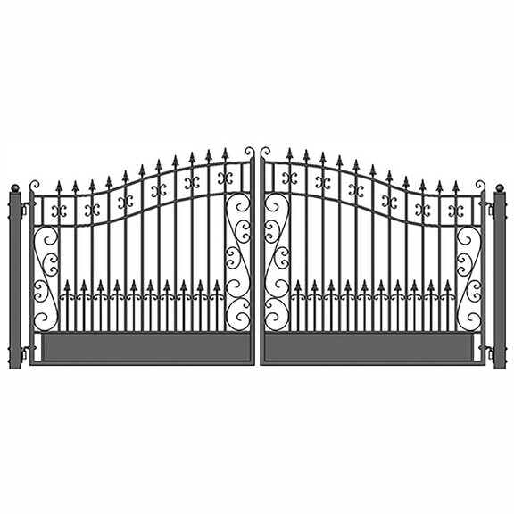 ALEKO DG12VEND AP Steel Dual Swing Driveway Gate  ...