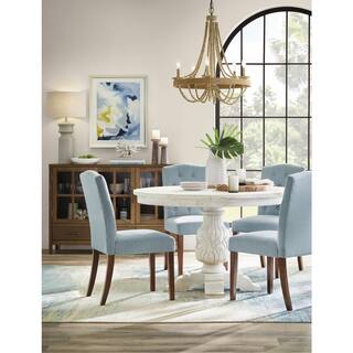 Home Decorators Collection Kingsley Sandblasted White Round Dining Table 9690100980