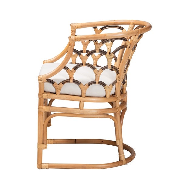 Aster Modern Bohemian Natural Brown Rattan Armchair