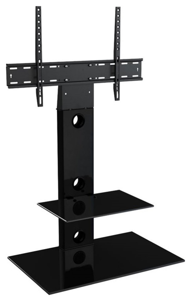 AVF Steel Lesina TV Stand with TV Mount Column for 32 quotto 65 quotTV in Black   Contemporary   Entertainment Centers And Tv Stands   by Homesquare  Houzz