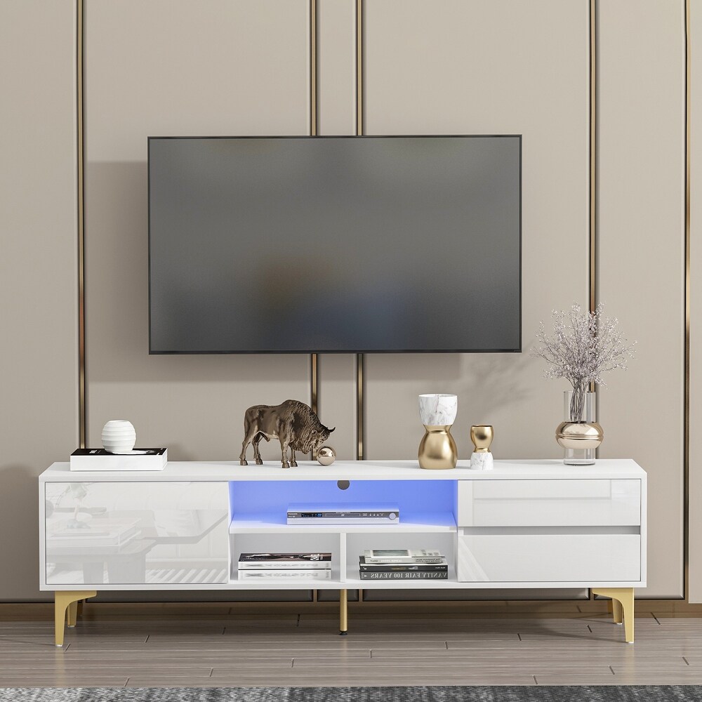 TV stand with Storage and LED Lights