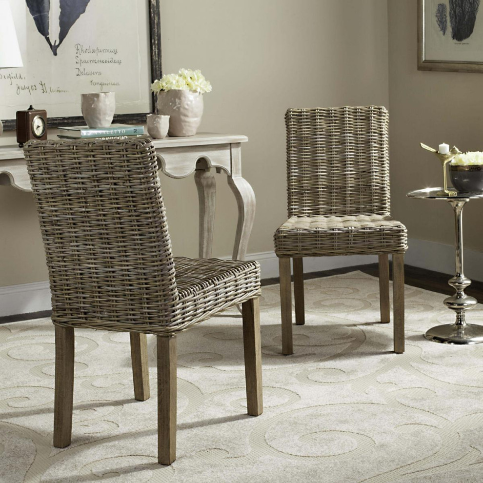 Rodney 19  x27 x27h Rattan Side Chair (set of 2) Natural Unfinished   Tropical   Dining Chairs   by AED Luxury Home Decor  Houzz