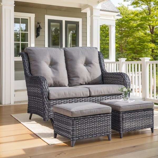 Outdoor Glider Sofa with Ottoman