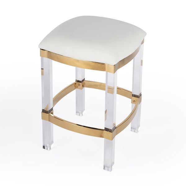 Jordan Acrylic and Polished Brass Counter Stool