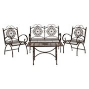 Safavieh Sophie Patio Loveseat， Coffee Table and Chair 4-piece Set