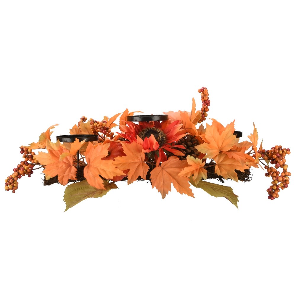 24 inch Harvest Maple Leaf Candleholder   24\