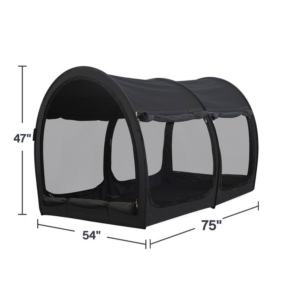 Alvantor 2-in-1 Indoor Pop Up Portable Frame Pongee Bed Canopy Tent Full Curtains Breathable Charcoal (Mattress Not Included) 2006FM