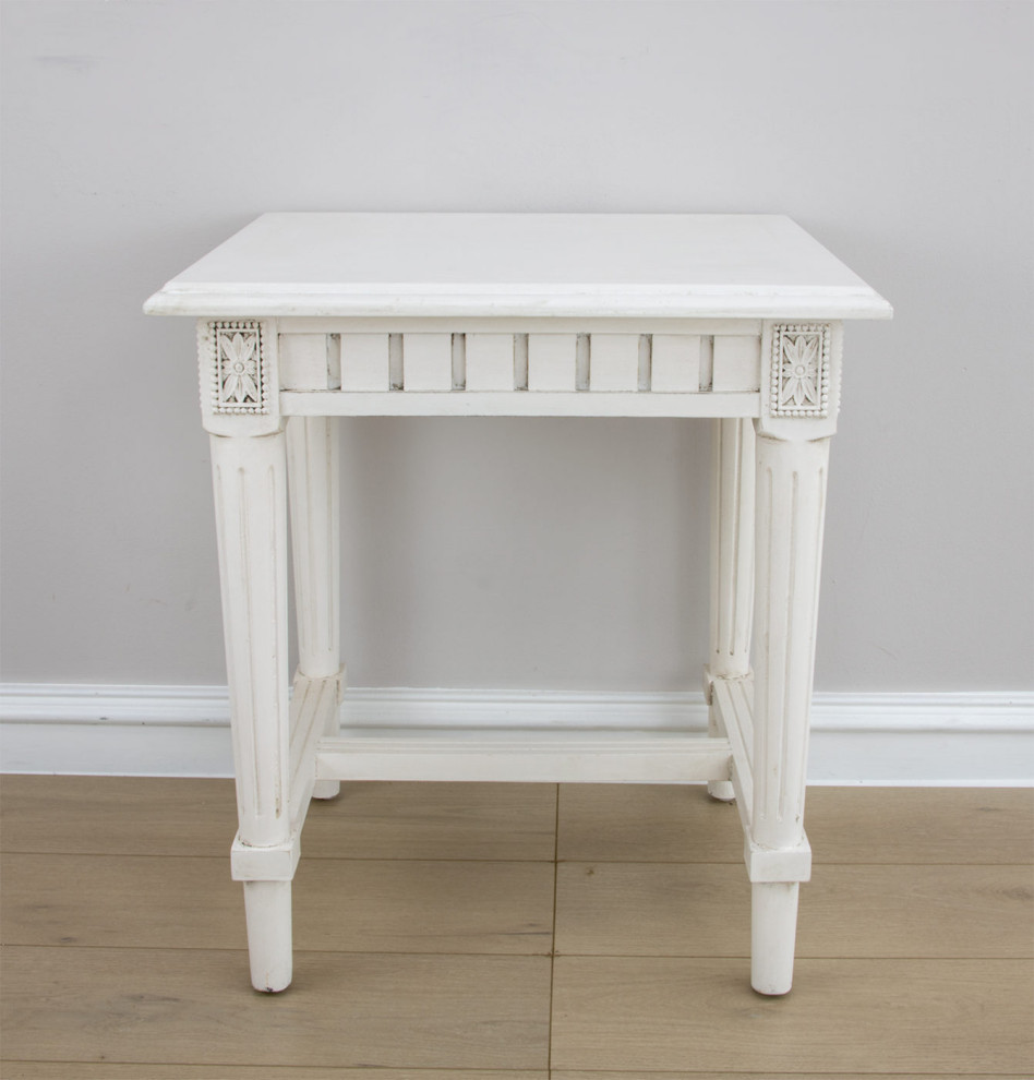 Baldwin White End Table   French Country   Side Tables And End Tables   by Virgil Stanis Design  Houzz