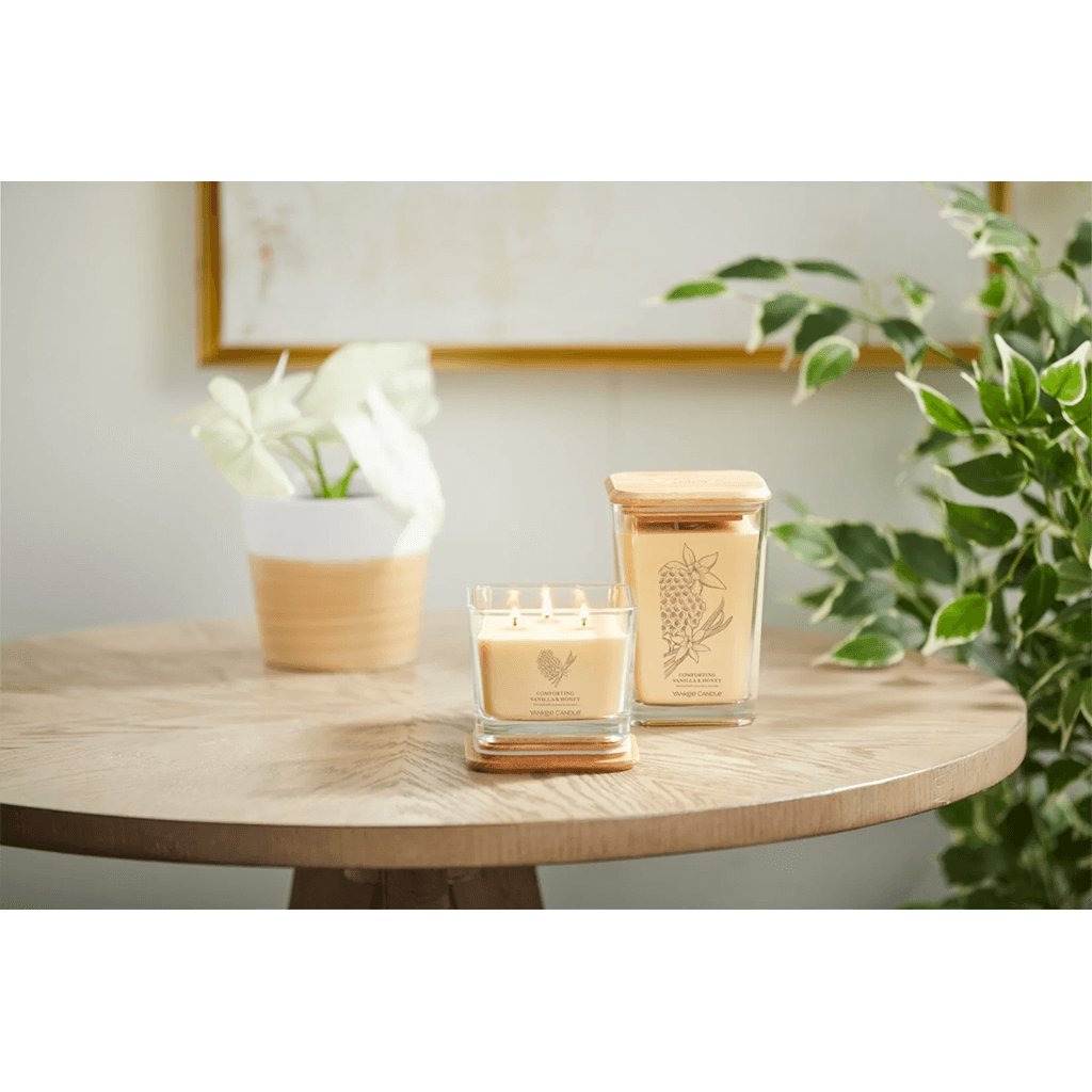 Yankee Candle  Well Living Collection - Large Square Candle in Comforting Vanilla & Honey