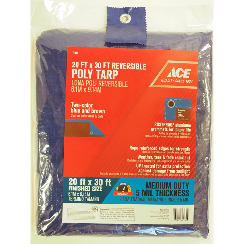 TARP POLY BLUE/BRN20X30