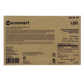 EcoSmart 60-Watt Equivalent A19 Non-Dimmable LED Light Bulb (5000K) Daylight (4-Pack) B7A19A60WUL34