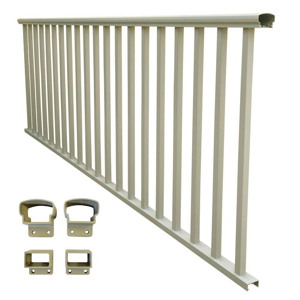 EZ Handrail 8 ft. x 36 in. Tan Clay Aluminum Baluster Railing EZ8RDT